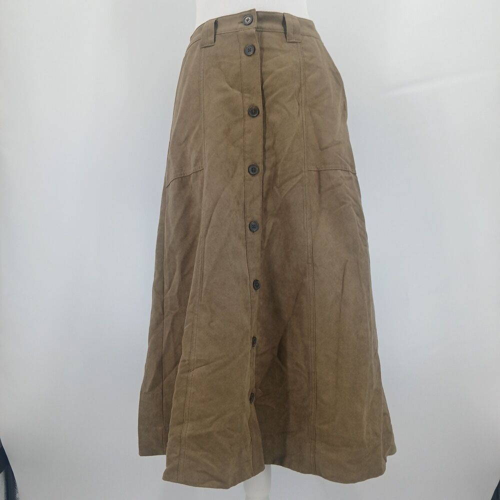 Universal Thread Womens Brown suede Button Down Midi Skirt Size 4